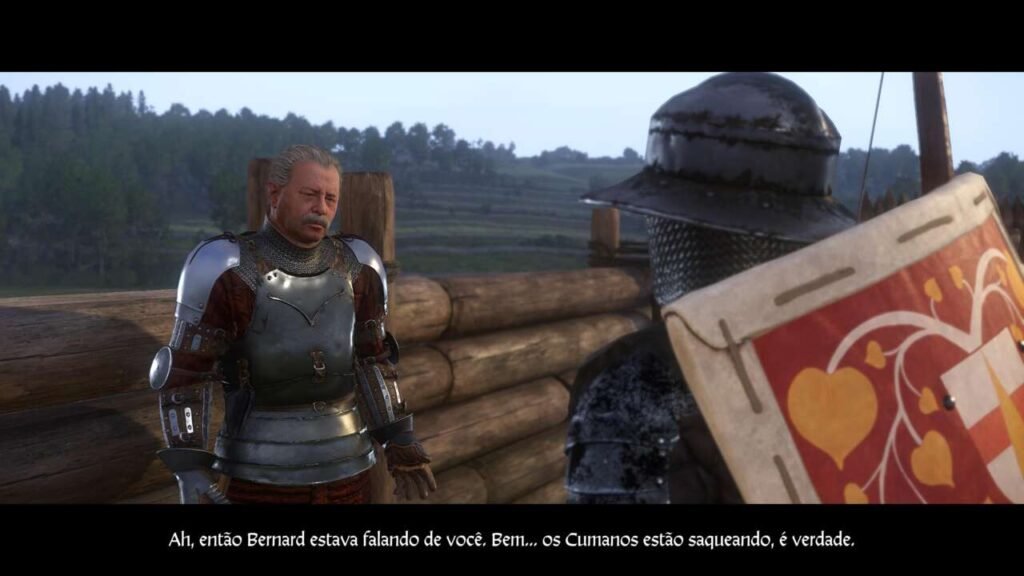 Oferecendo ajuda ao capitão Robard para acabar com os cumanos das redondezas.