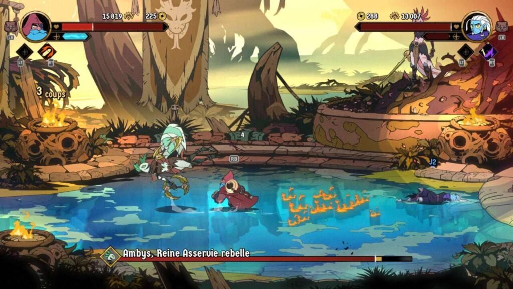 Cena de combate contra chefe em co-op