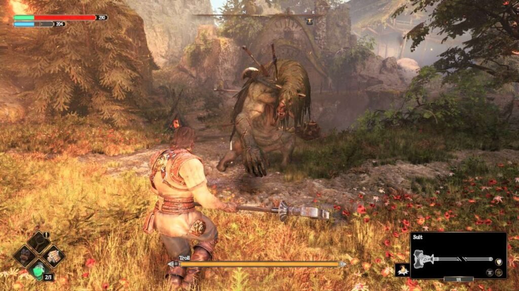 Cena do jogo em combate com o inimigo