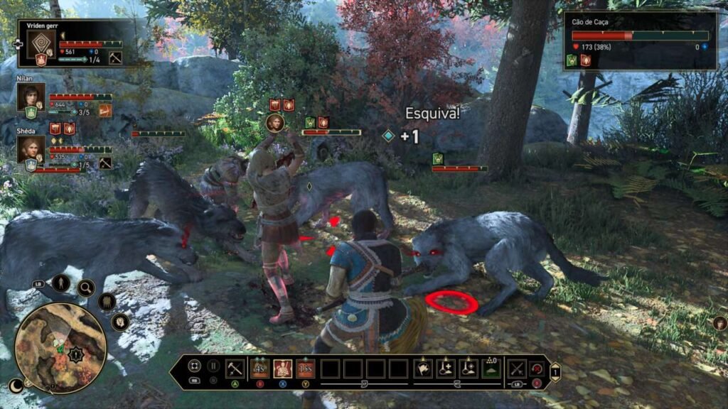 Enfrentando uma matilha de cães.