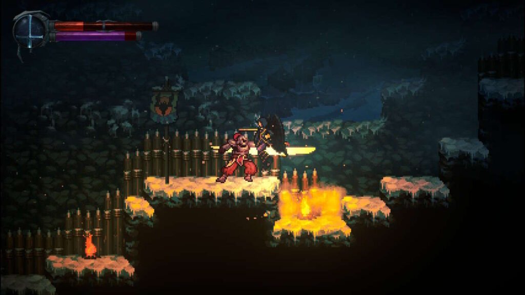 As vezes o inimigo morre em cima do fogo, e você tem que ir lá sugar seu sangue