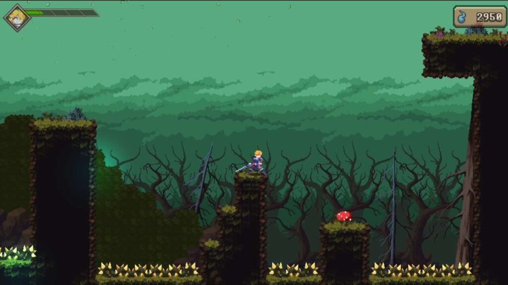 Cada cogumelo causa um pulo de altura diferente