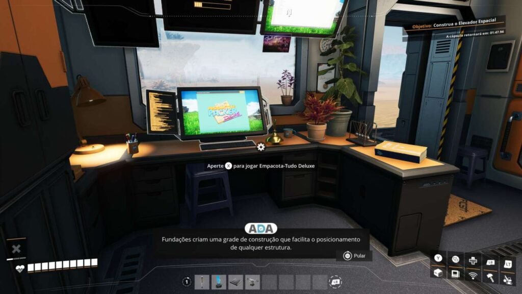 Escritório da fábrica onde podemos acessar o computador para jogar outro jogo.
