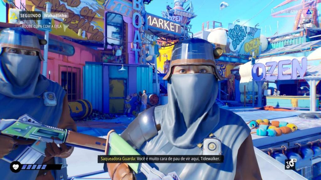 O jogador encara outro personagem que o confronta.