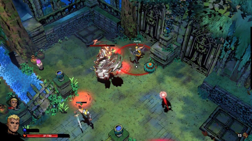 Cena de jogabilidade co-op online