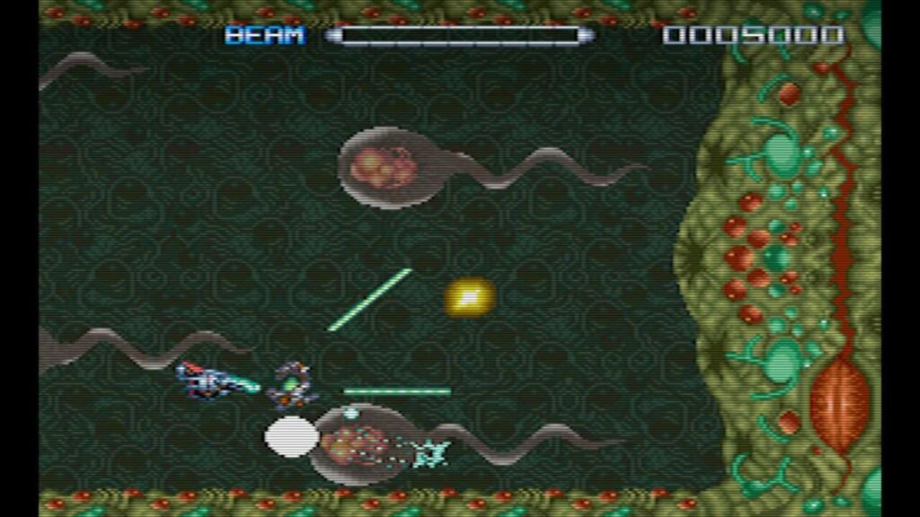 Clássica luta contra um dos chefes do jogos, mas com o visual retrô.