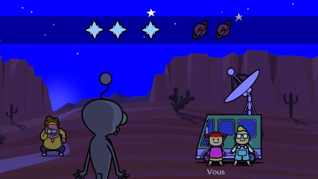 Cena de minigame do alien
