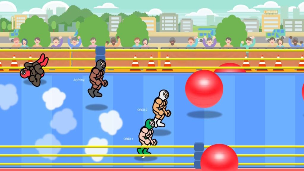 Cena de minigame dos luchadores