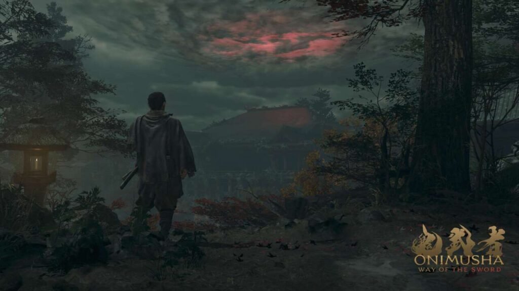 Musashi observa ao fundo, uma região devastada pelos demônios.