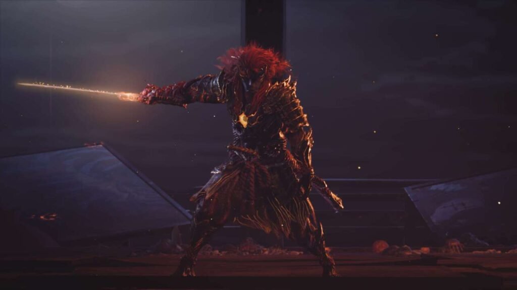 A forma final do personagem. Com armadura e uma espada em chamas. A personificação do verdadeiro Onimusha.