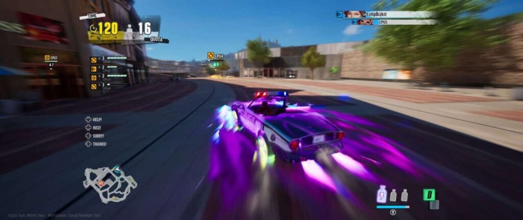 Polícia dando drift em Crazy Taxi