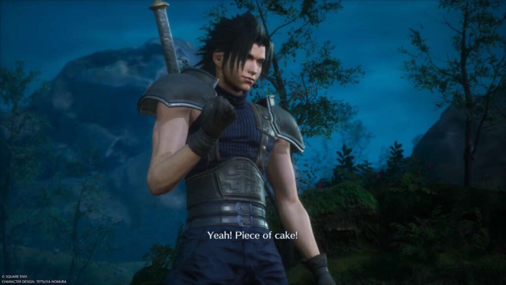 Cena de Zack Fair sob a luz do luar