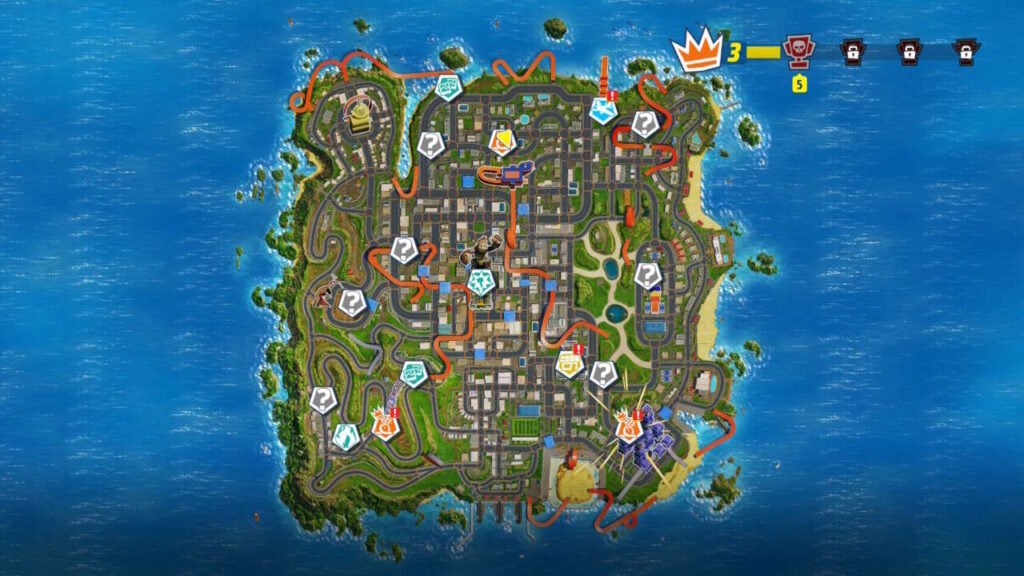 Cena de mapa da ilha