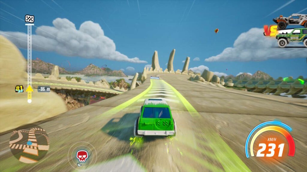 Cena de corrida com carro pesado