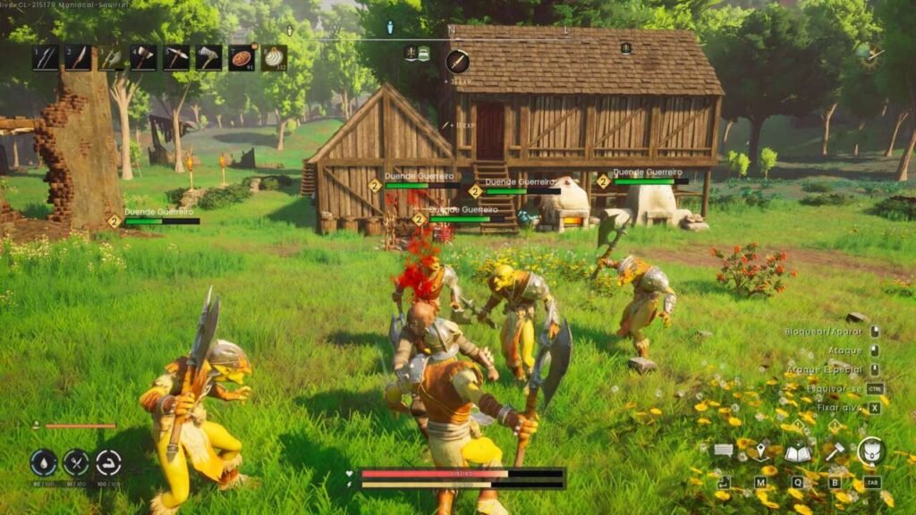 Enfrentando uma grupo de goblins.
