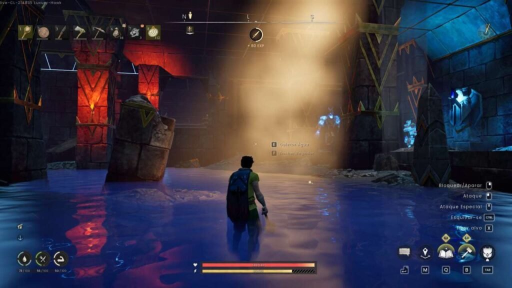 Explorando uma dungeon.