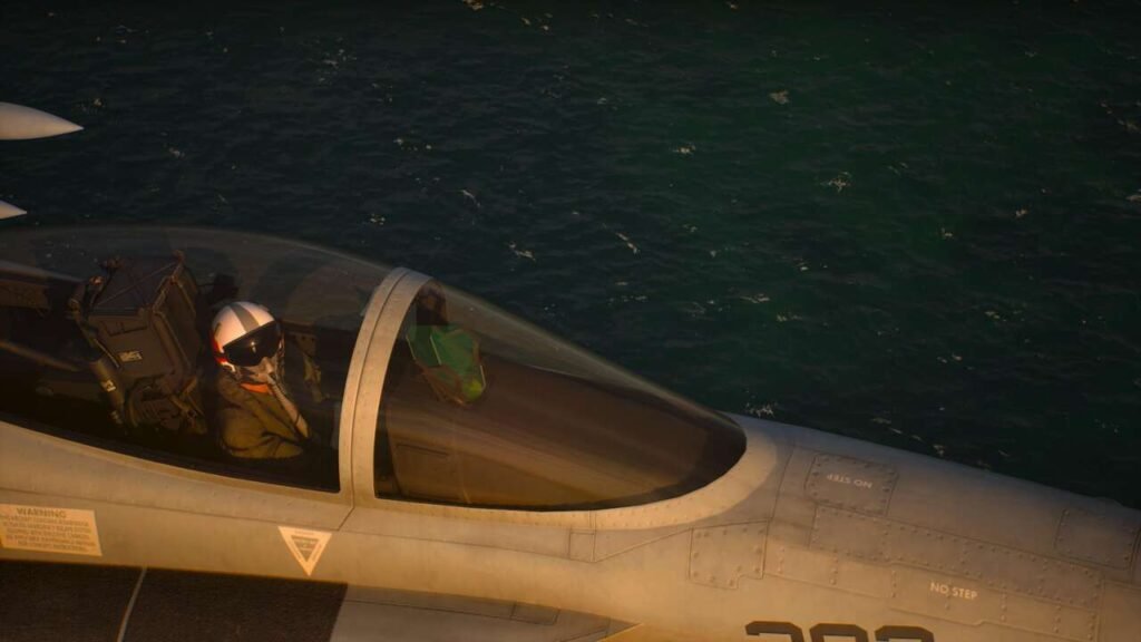 Visão de fora da cabina do piloto.